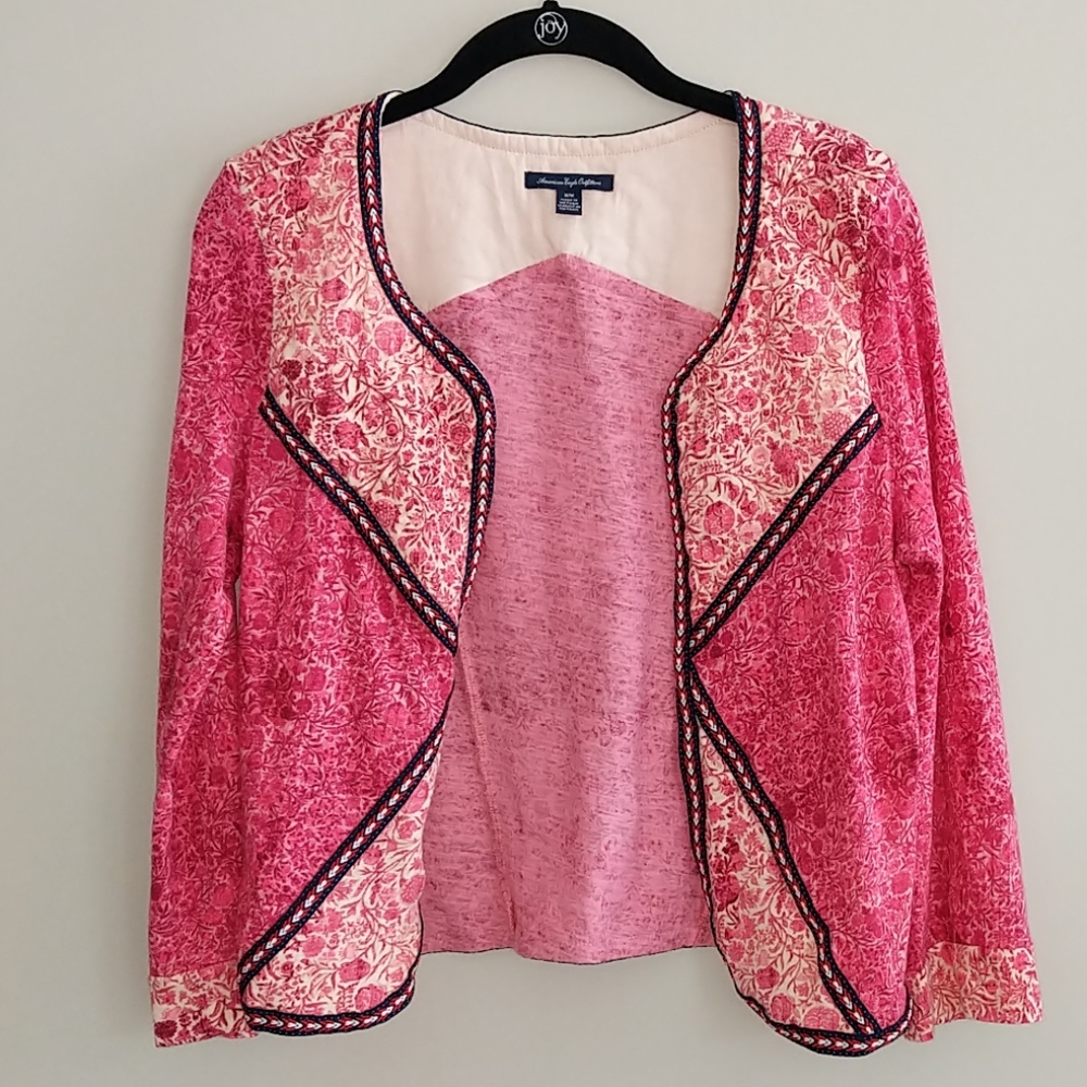 American Eagle Open Front Cardigan Top Floral Womens Size M